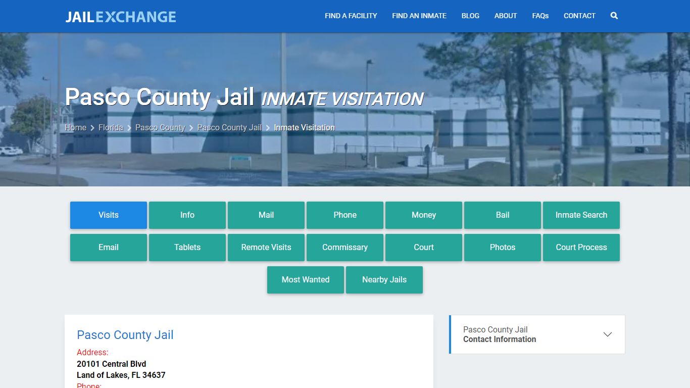 Inmate Visitation - Pasco County Jail, FL - Jail Exchange